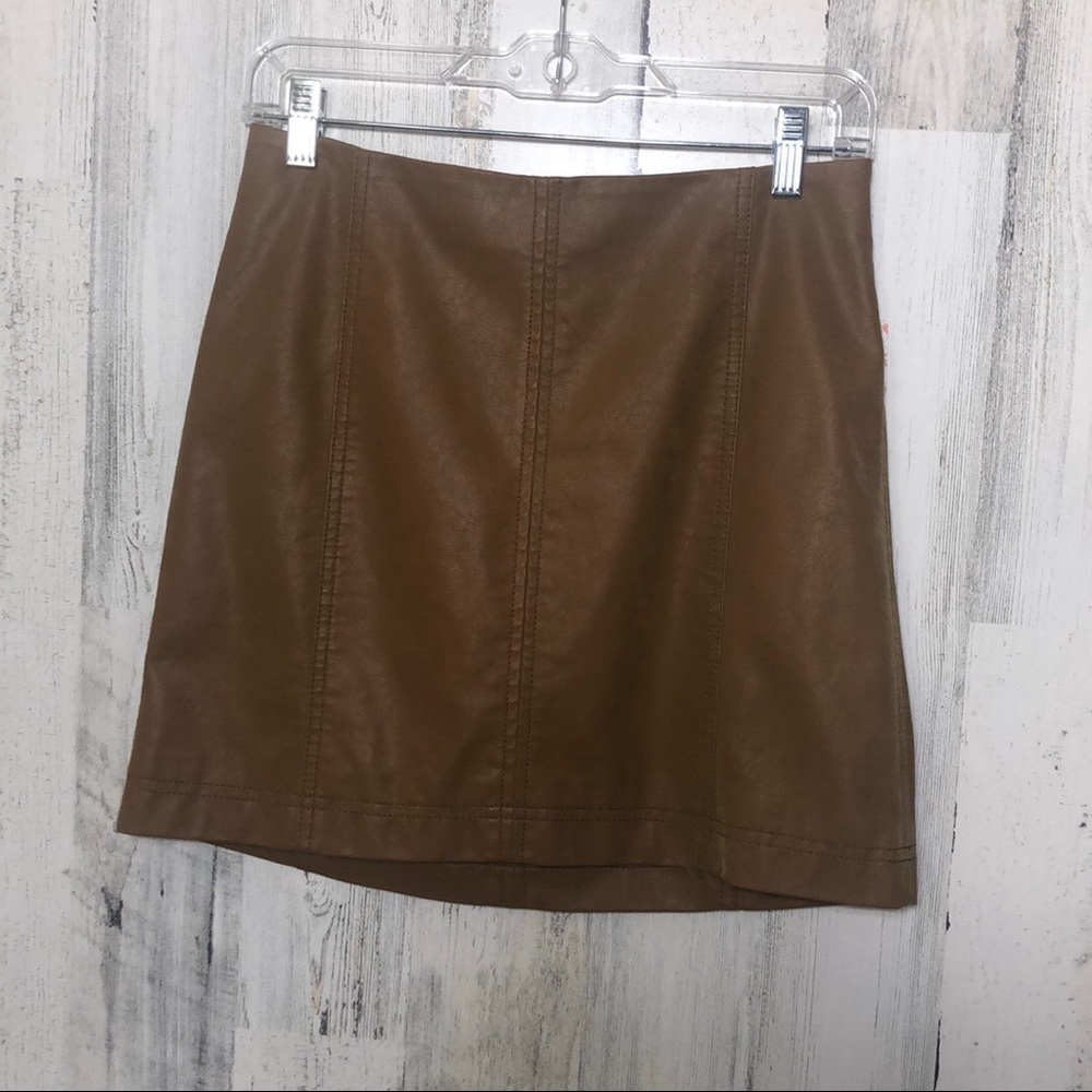 Free People Modern Femme Faux Leather Mini Skirt - Picture 7 of 8
